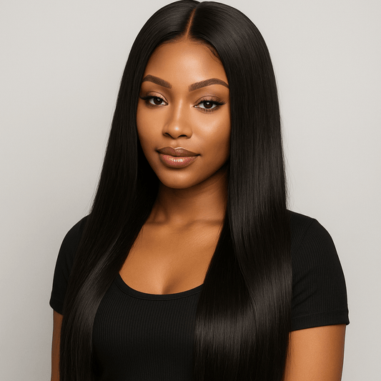 Boss Flow – Peluca frontal de encaje recto brasileño (negro natural)