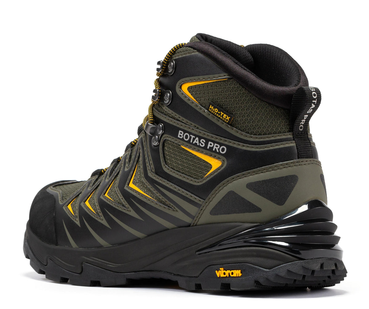 Botas Pro Botas de senderismo impermeables metálicas verdes de 6 pulgadas con suela exterior VIBRAM® Traction Lug BP22111