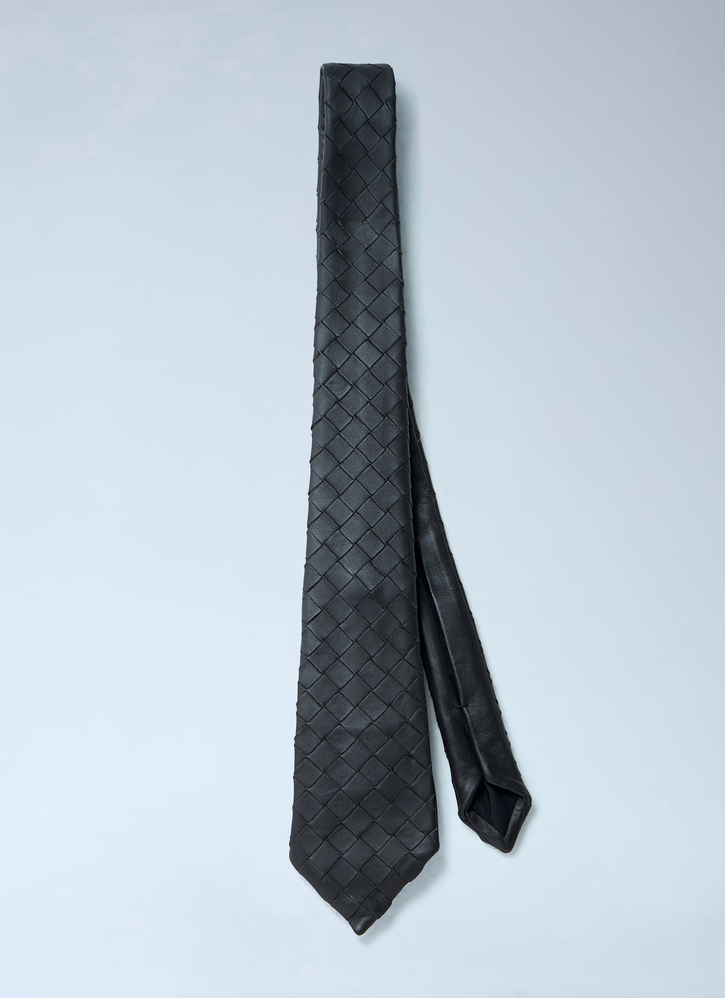 Bottega Veneta Men Intrecciato Leather Tie
