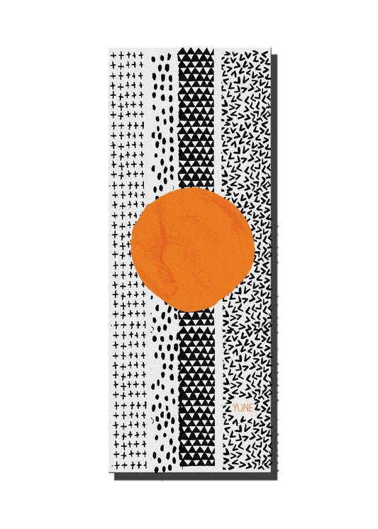 Esterilla de Yoga | 6mm Ligera | Negro Blanco Naranja | Antideslizante | Ecológica
