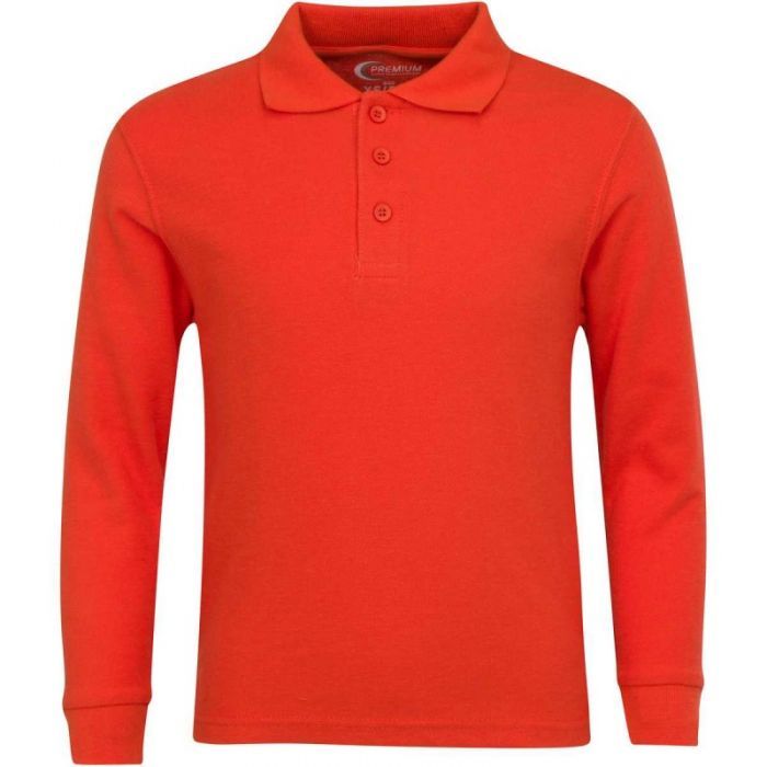 Boys/ Unisex Long Sleeve Pique Polo Shirt