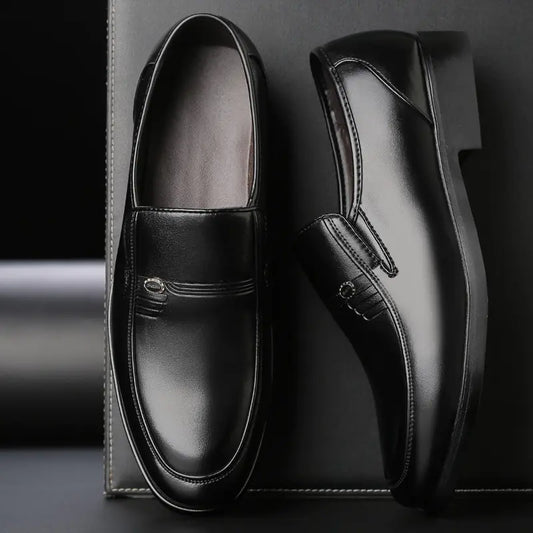 Boys Men's Black Leather Formal Shoes - # BOAA73210006