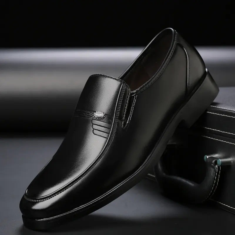 Boys Men's Black Leather Formal Shoes - # BOAA73210006