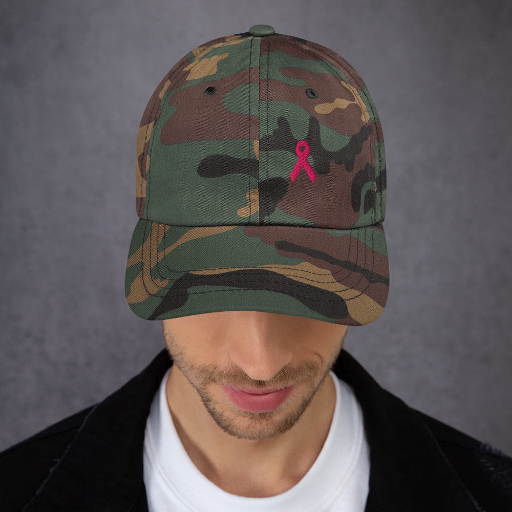 Gorra de Papá para Concienciación sobre el Cáncer de Mama con Cinta Rosa