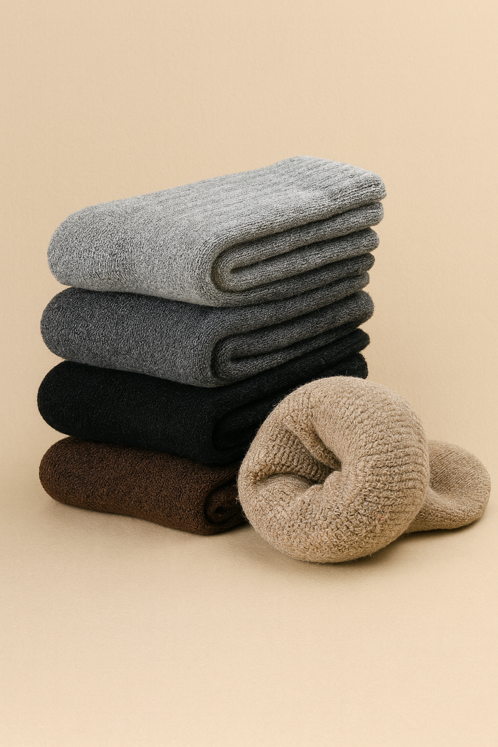 5 Pairs Men’s Merino Wool Crew Socks
