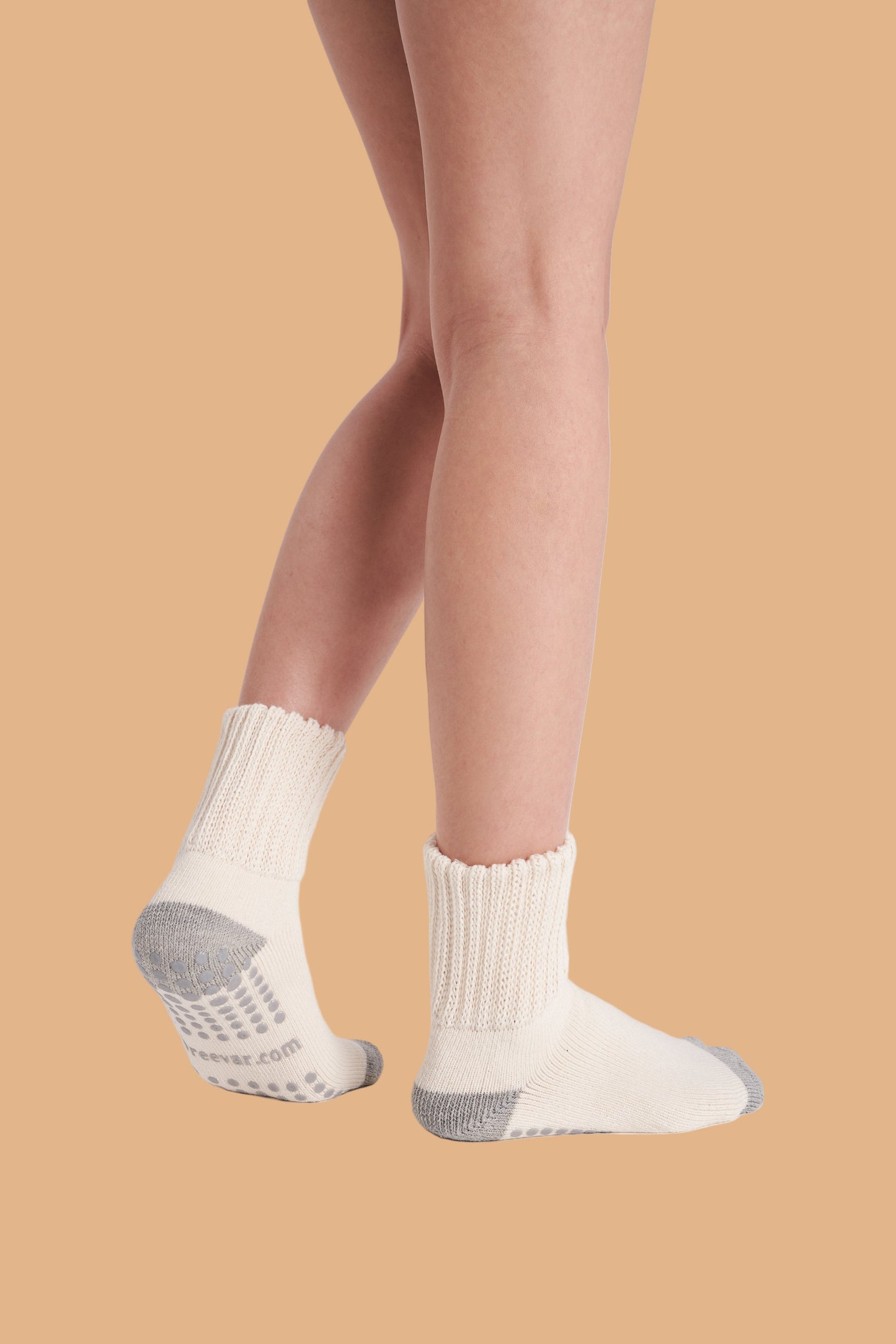 6-Pack Women's Work From Home Socks with Relaxed Cuff and Non-Slip Grip