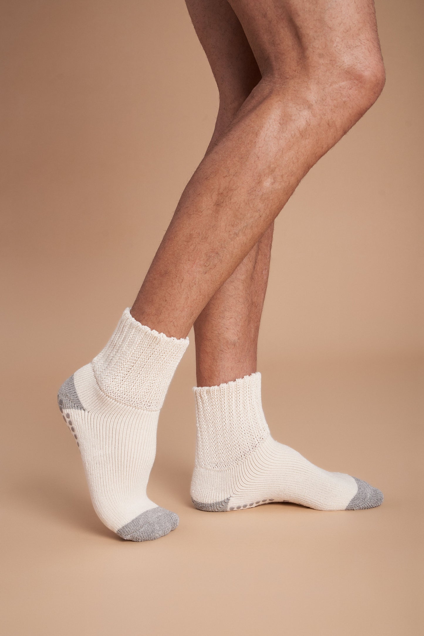 6-Pack Men's Work From Home Crew Socks with Relaxed Cuff and Non-Slip Grip