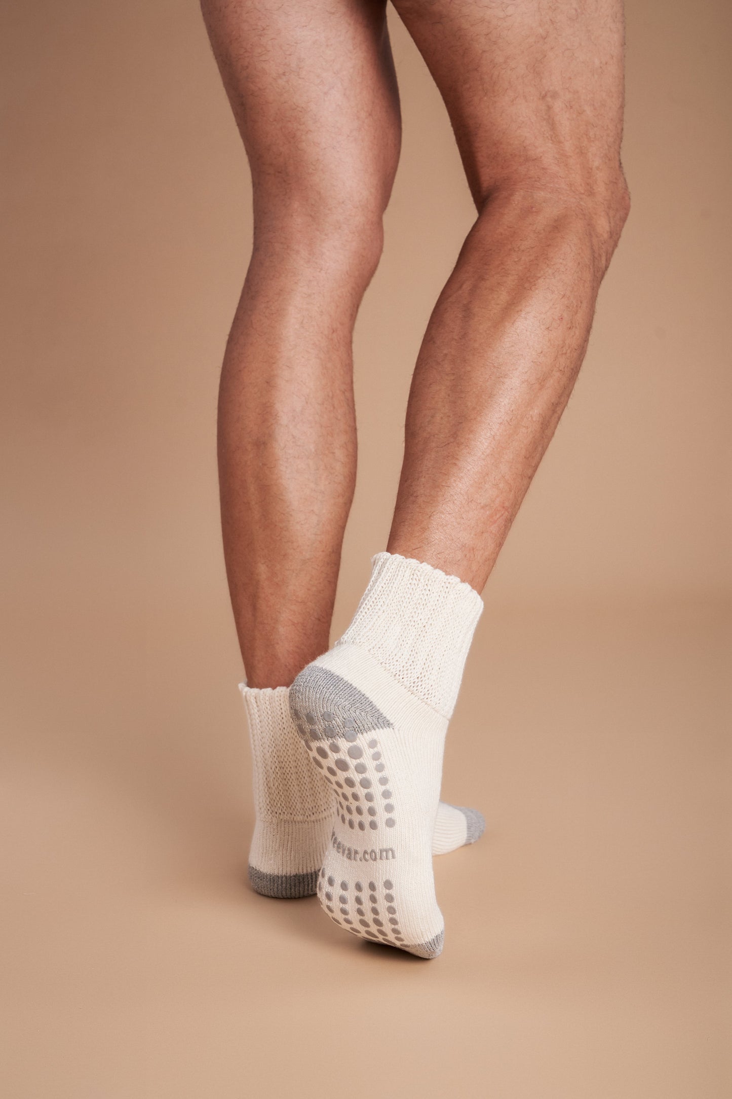 12-Pack Men's Work From Home Crew Socks with Relaxed Cuff and Non-Slip Grip