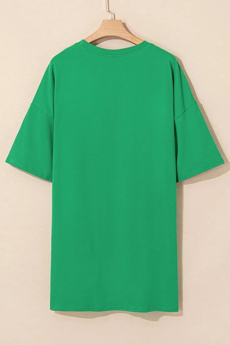 T-Shirts Love Salve Green Rhinestone Mini Dress Women's Casual Party Tee - Sparkly, Unique