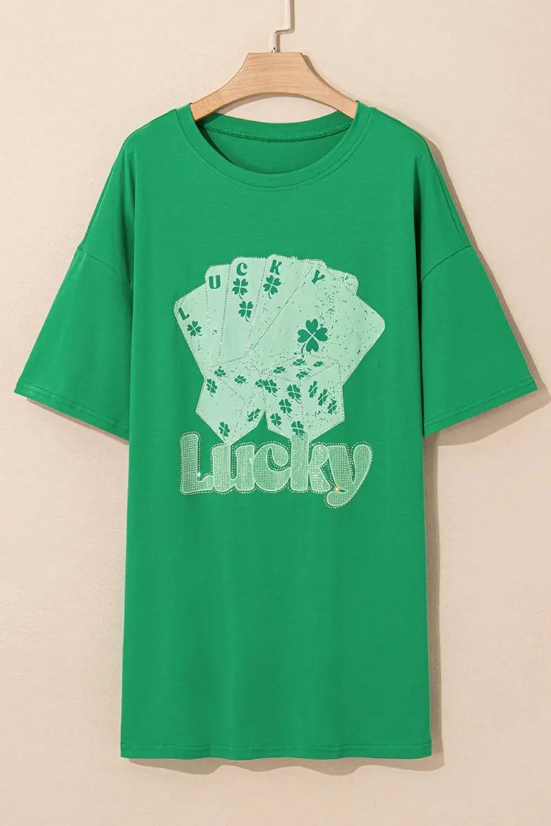 T-Shirts Love Salve Green Rhinestone Mini Dress Women's Casual Party Tee - Sparkly, Unique