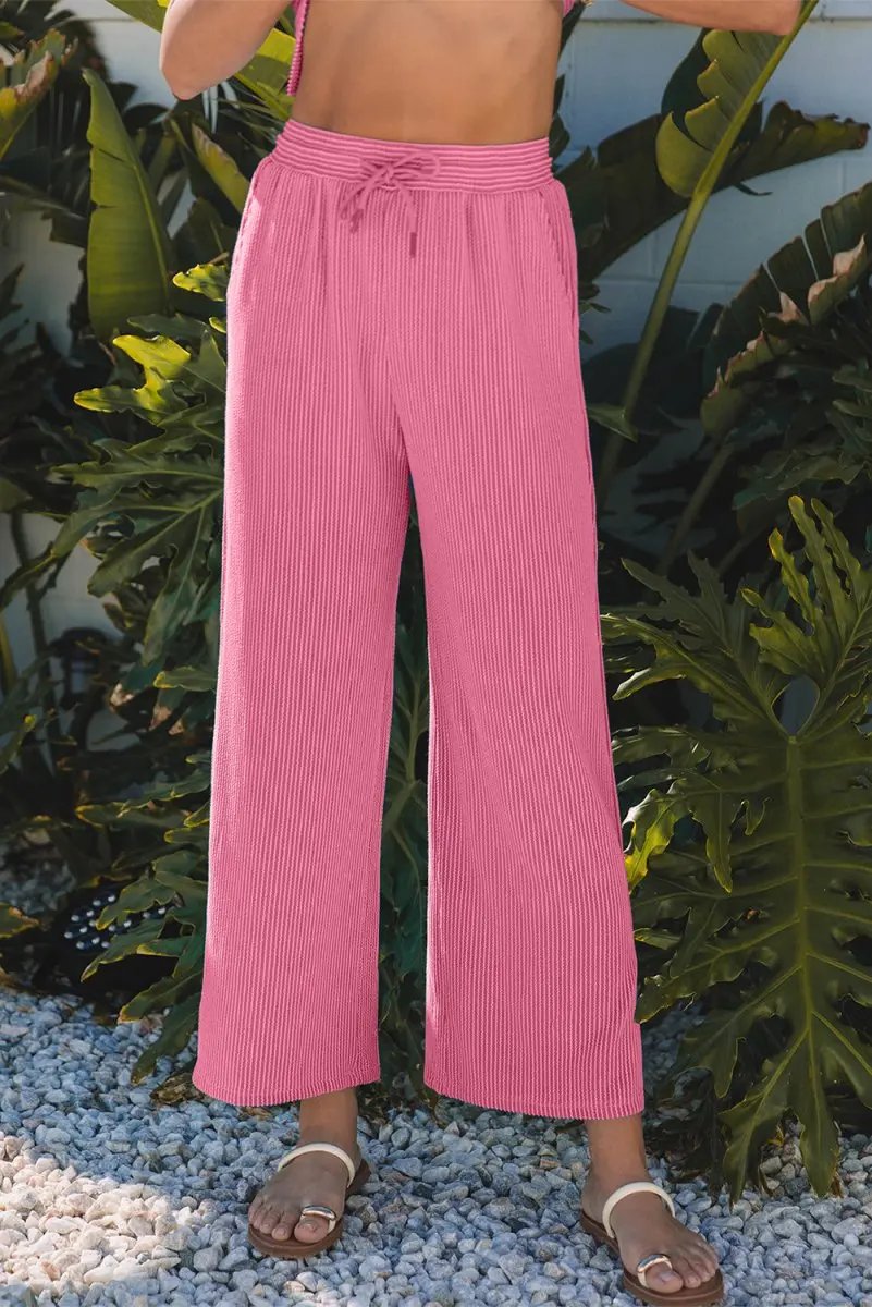 Women's Loungewear Set - Corded Knit - Comfy T-Shirt & Shorts