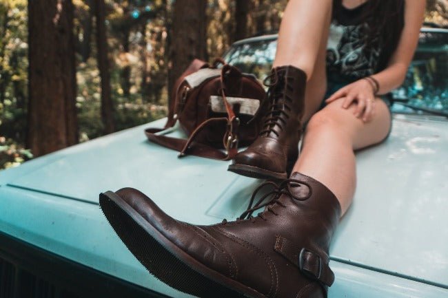 Botines victorianos de cuero marrón