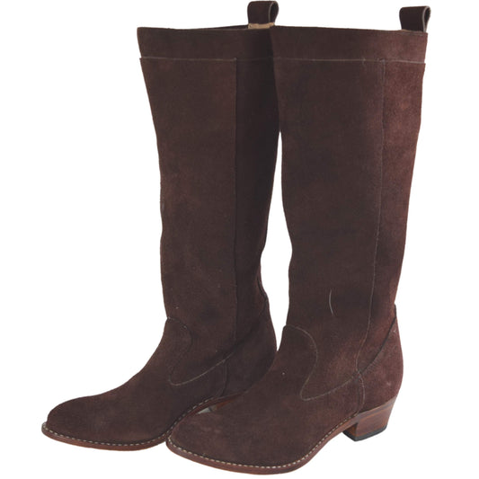 Botas holgadas de gamuza marrones