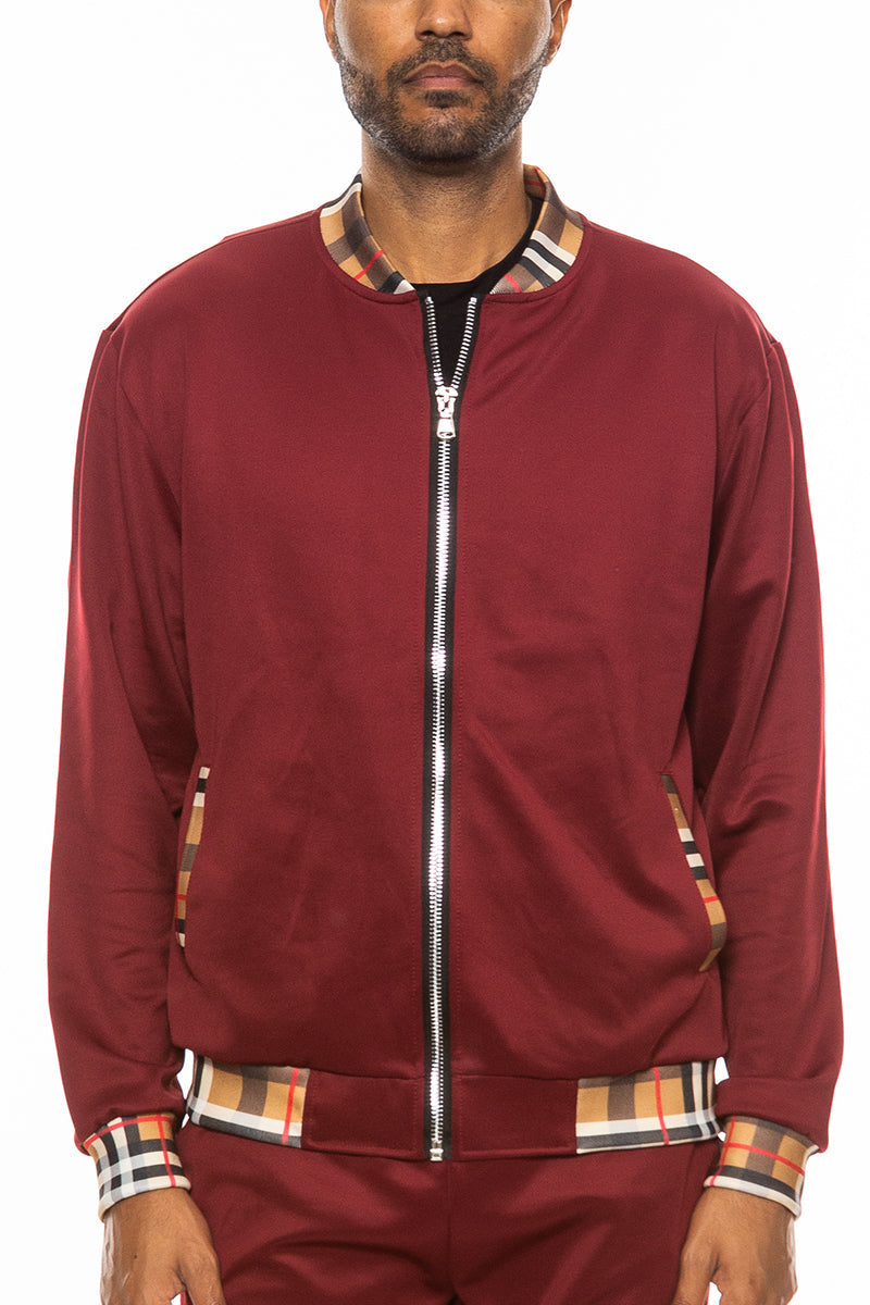 Checkered Detail Track Jacket