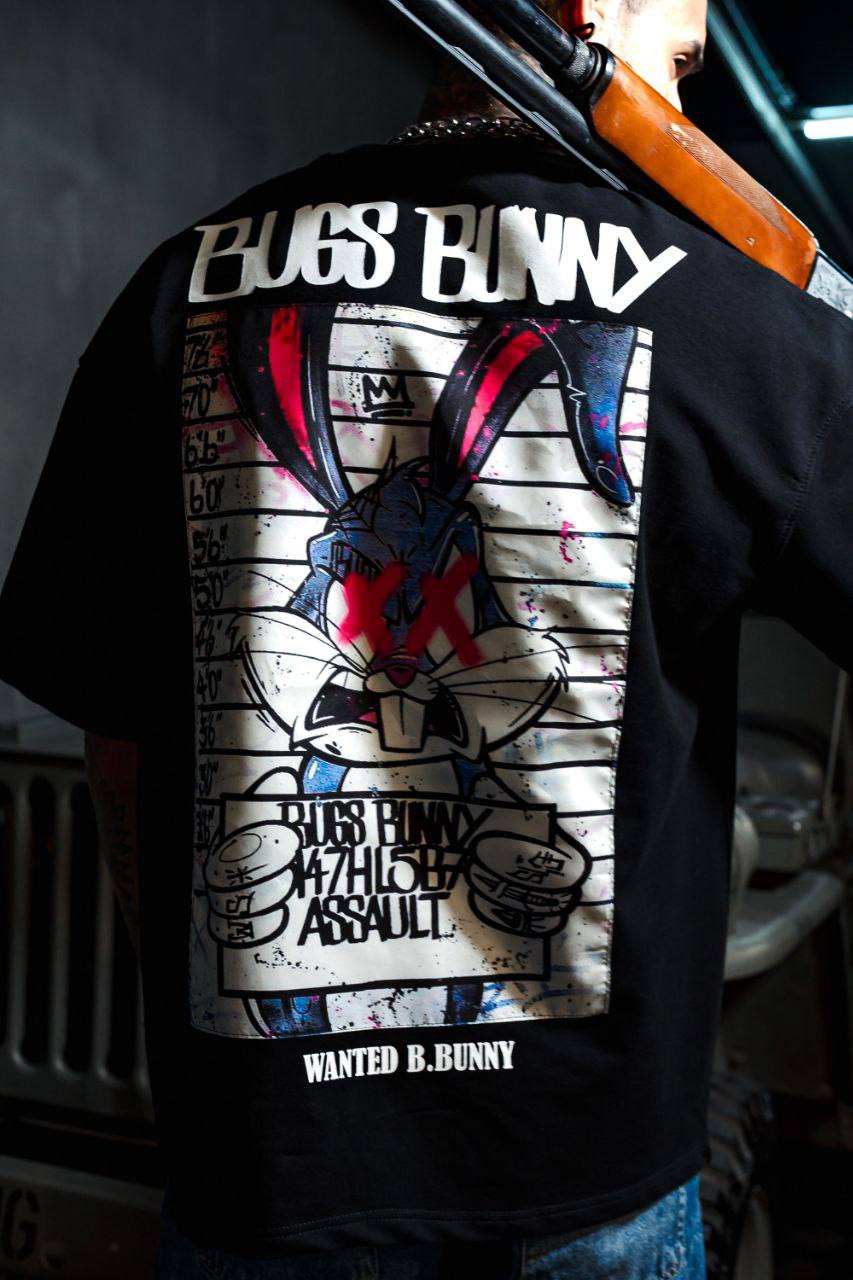 Camiseta extragrande con gráfico de "Bugs Bunny" para hombre - Camiseta Looney Tunes estilo urbano