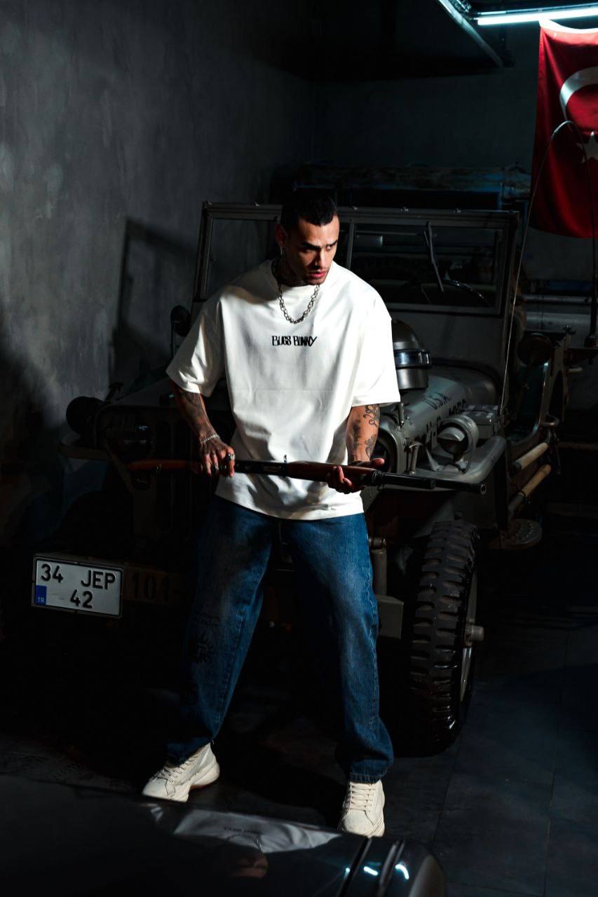 Camiseta extragrande con gráfico de "Bugs Bunny" para hombre - Camiseta Looney Tunes estilo urbano