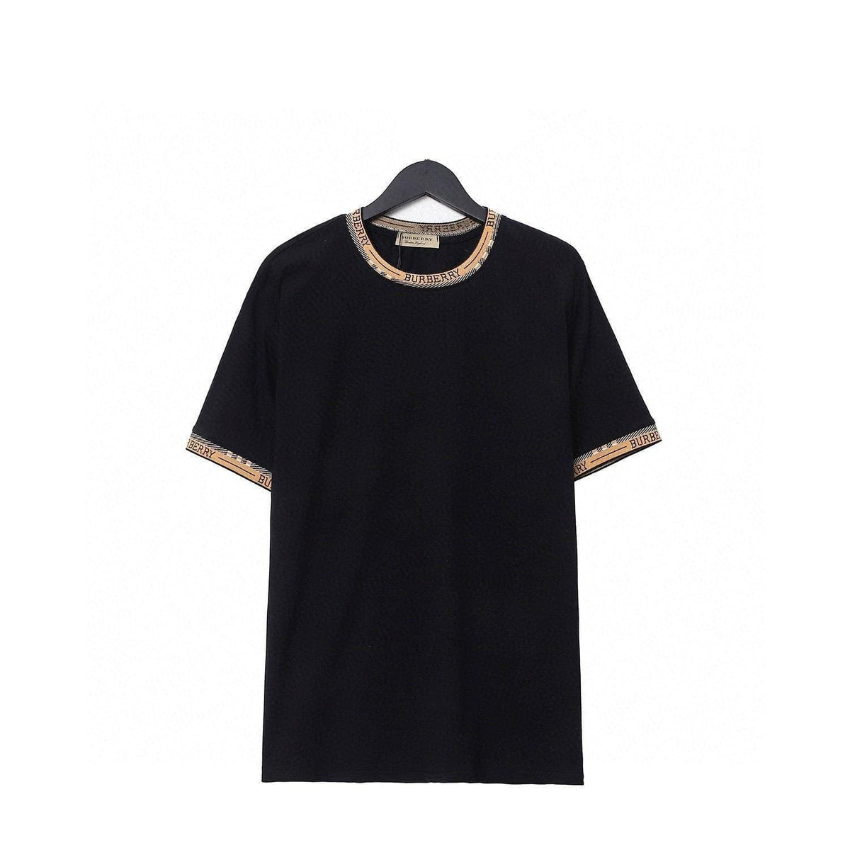 Burberry Luxury T-Shirt Without Collar 'Black & Beige' - Premium Cotton Tee