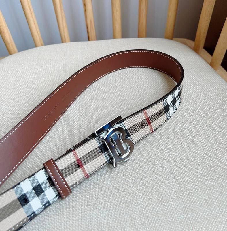Burberry TB Belt E-Canvas & Leather Vintage