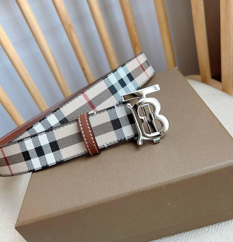 Burberry TB Belt E-Canvas & Leather Vintage