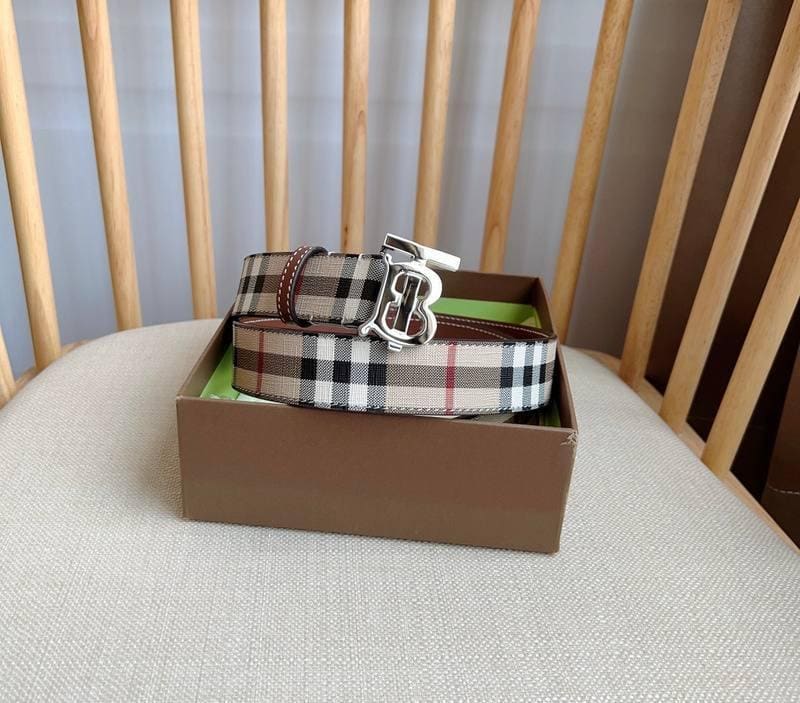 Burberry TB Belt E-Canvas & Leather Vintage