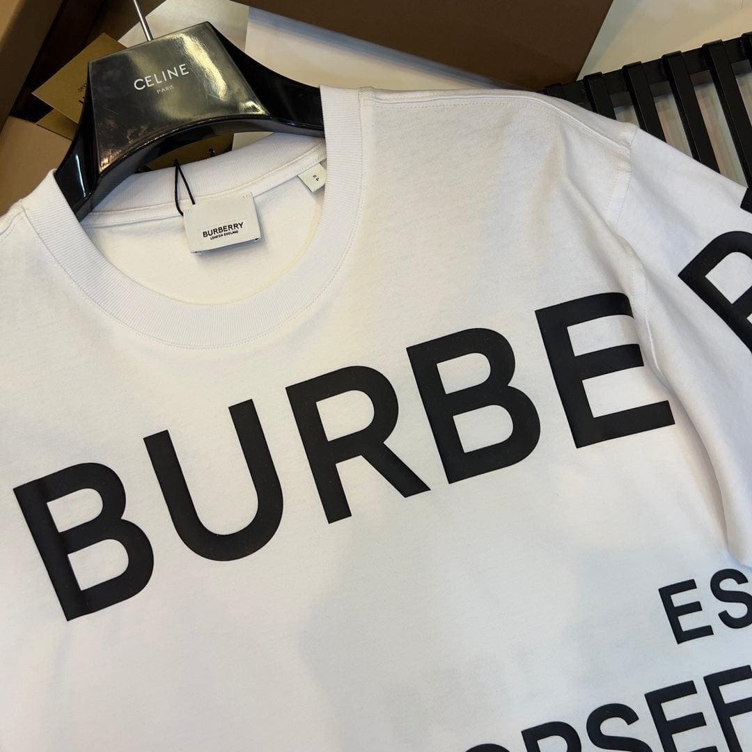 Burberry White T-Shirt Without Collar