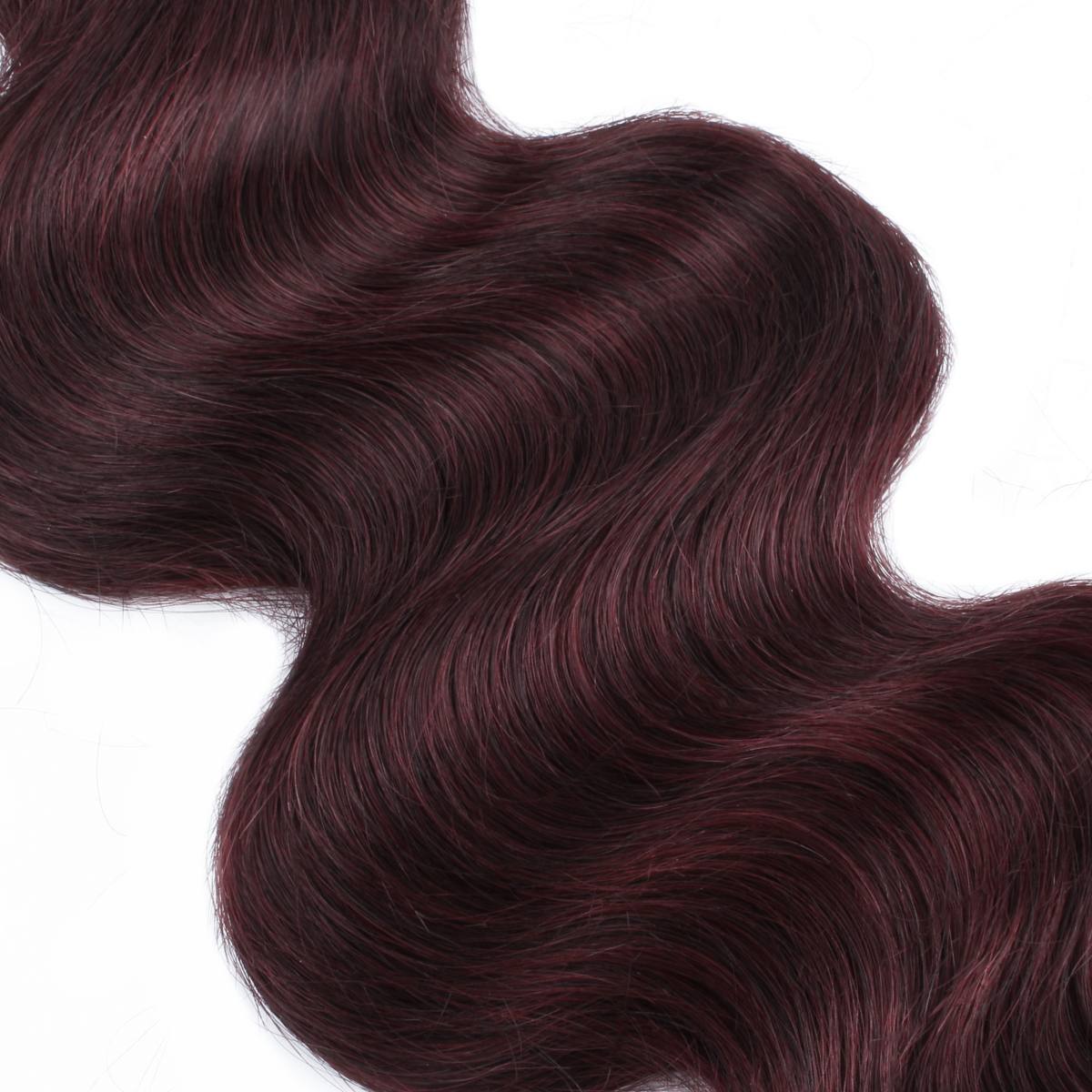 Extensiones de cabello 100% humano color borgoña Body Wave