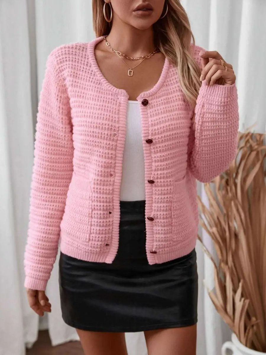 Shirts Trendsi Button Up Cardigan Women's Everyday Long Sleeve Knit Sweater Comfortable