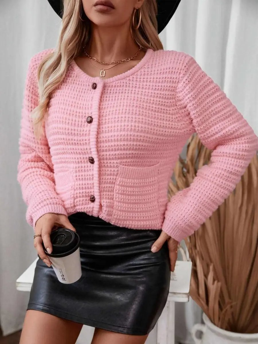 Shirts Trendsi Button Up Cardigan Women's Everyday Long Sleeve Knit Sweater Comfortable