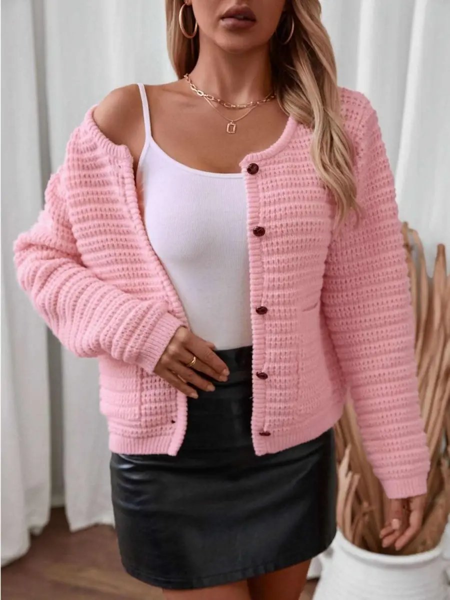 Shirts Trendsi Button Up Cardigan Women's Everyday Long Sleeve Knit Sweater Comfortable