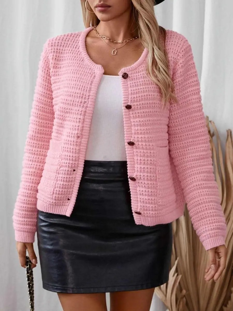Shirts Trendsi Button Up Cardigan Women's Everyday Long Sleeve Knit Sweater Comfortable