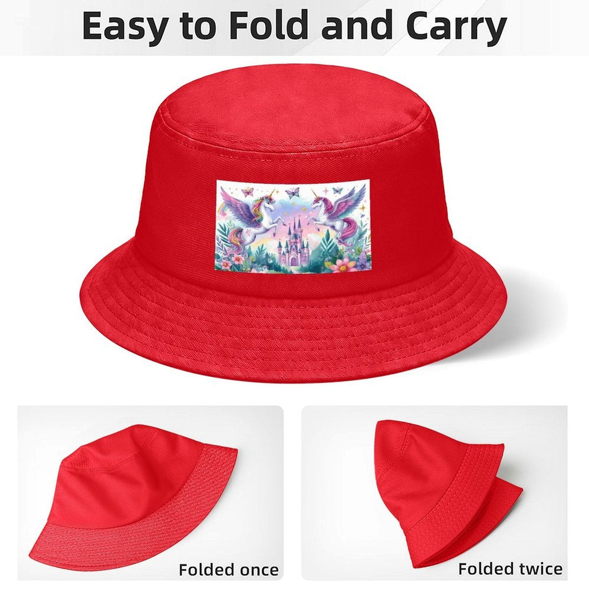 Purple Flying Unicorns Design Kid's Bucket Hat | Ships from USA
