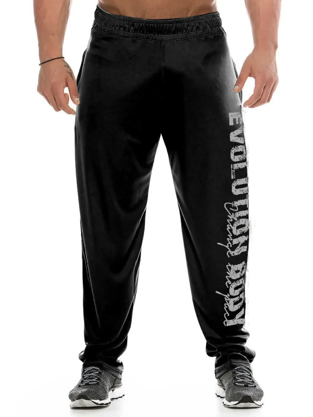 Pantalones deportivos para hombre con cintura elástica y letras