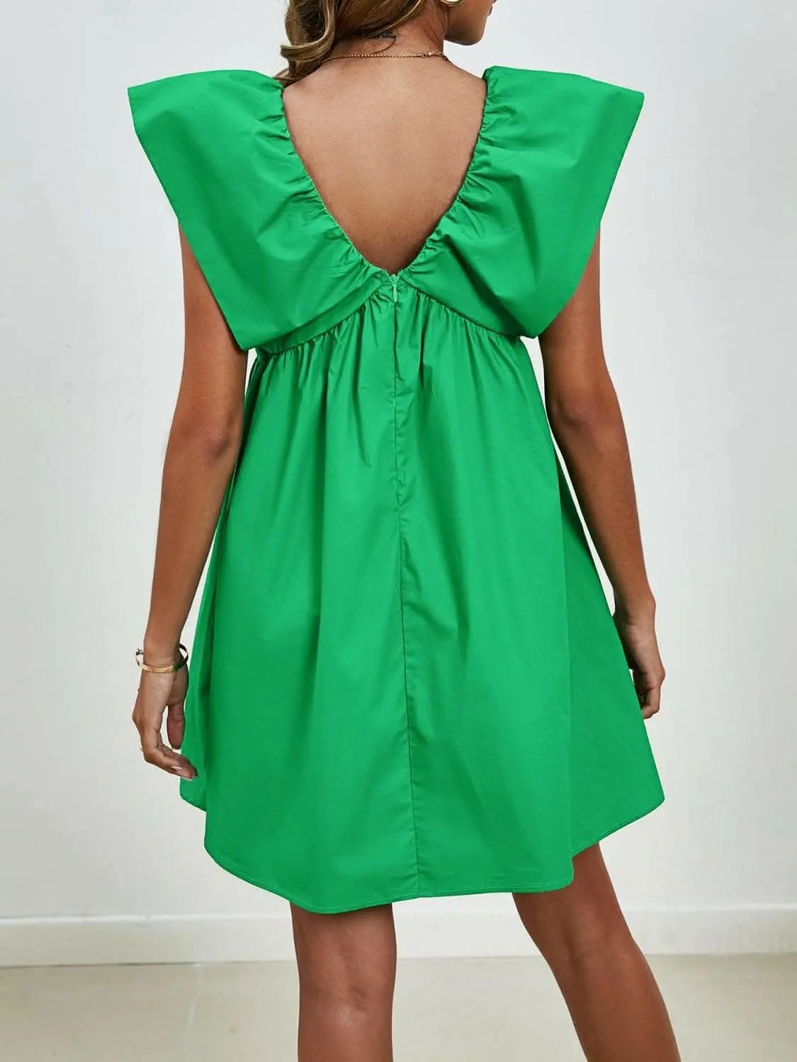 Dresses Trendsi V-neck cap sleeve mini dress