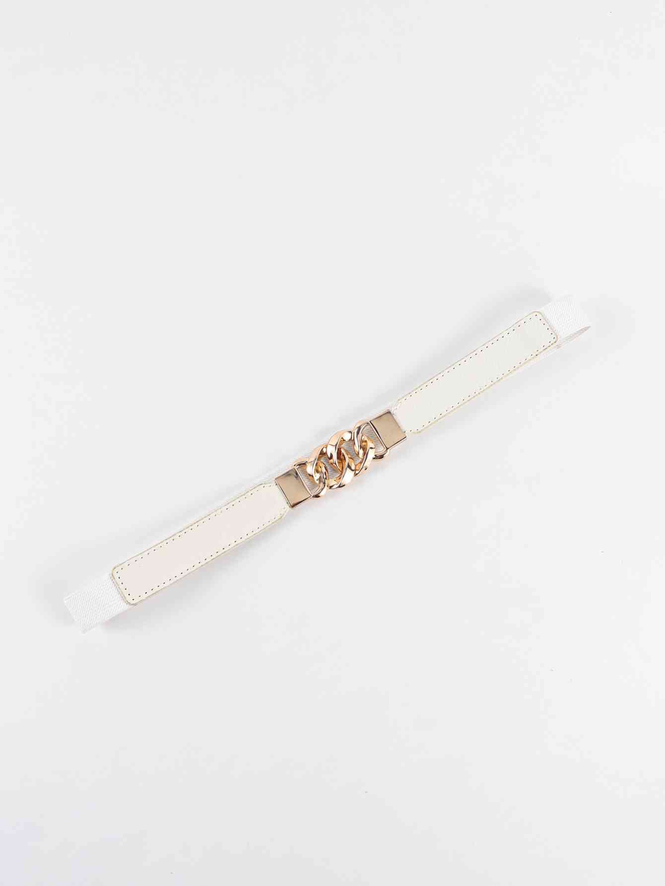 ElegantStyle Zinc Alloy Buckle Elastic PU Belt – Versatile and Stylish Accessory See size chart under “more details”