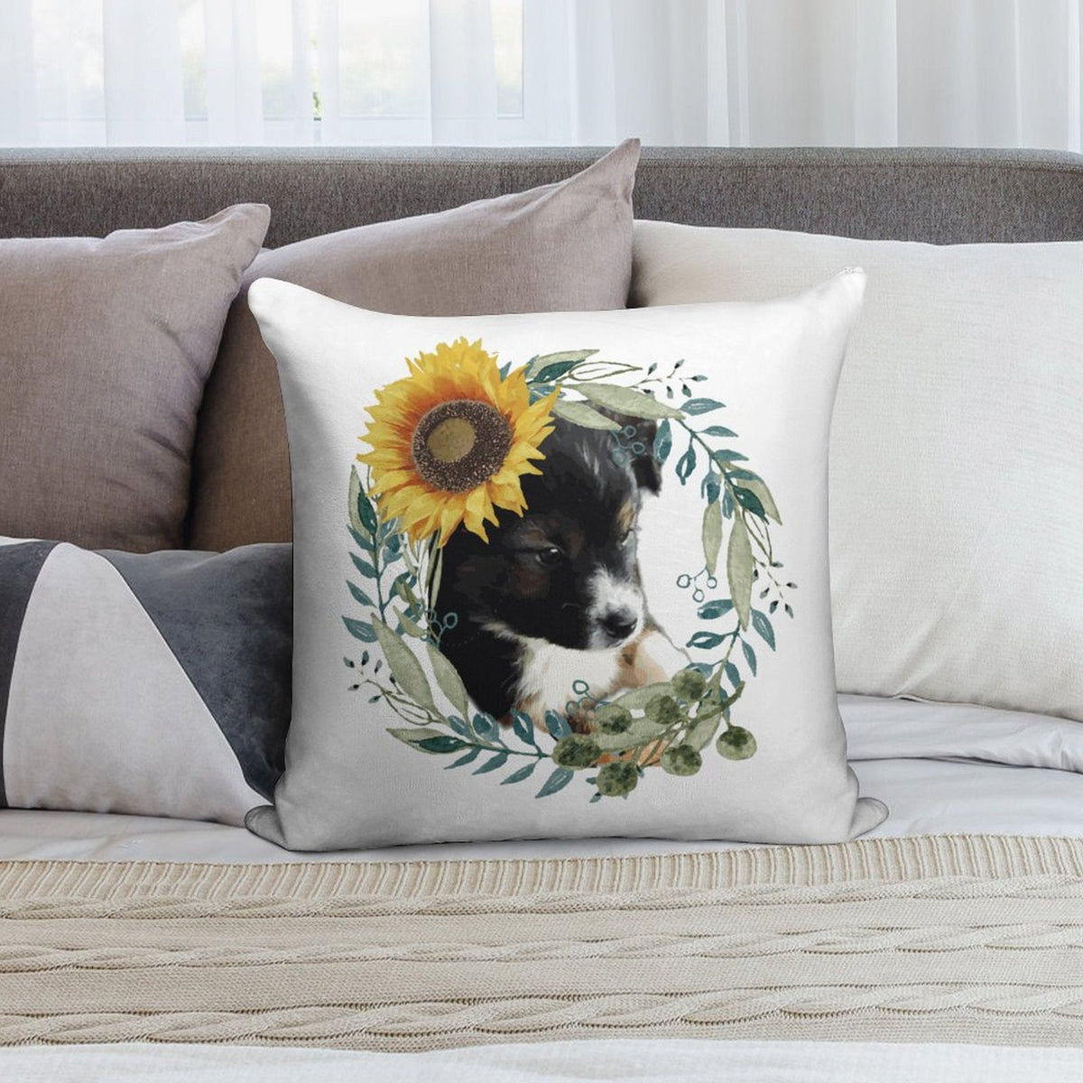 Cute Black Puppy 2-Piece Ultra-Soft Pillowcase Set - 18"×18"