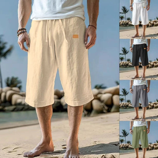 Pantalones Cortos Rectos para Hombre, Color Liso