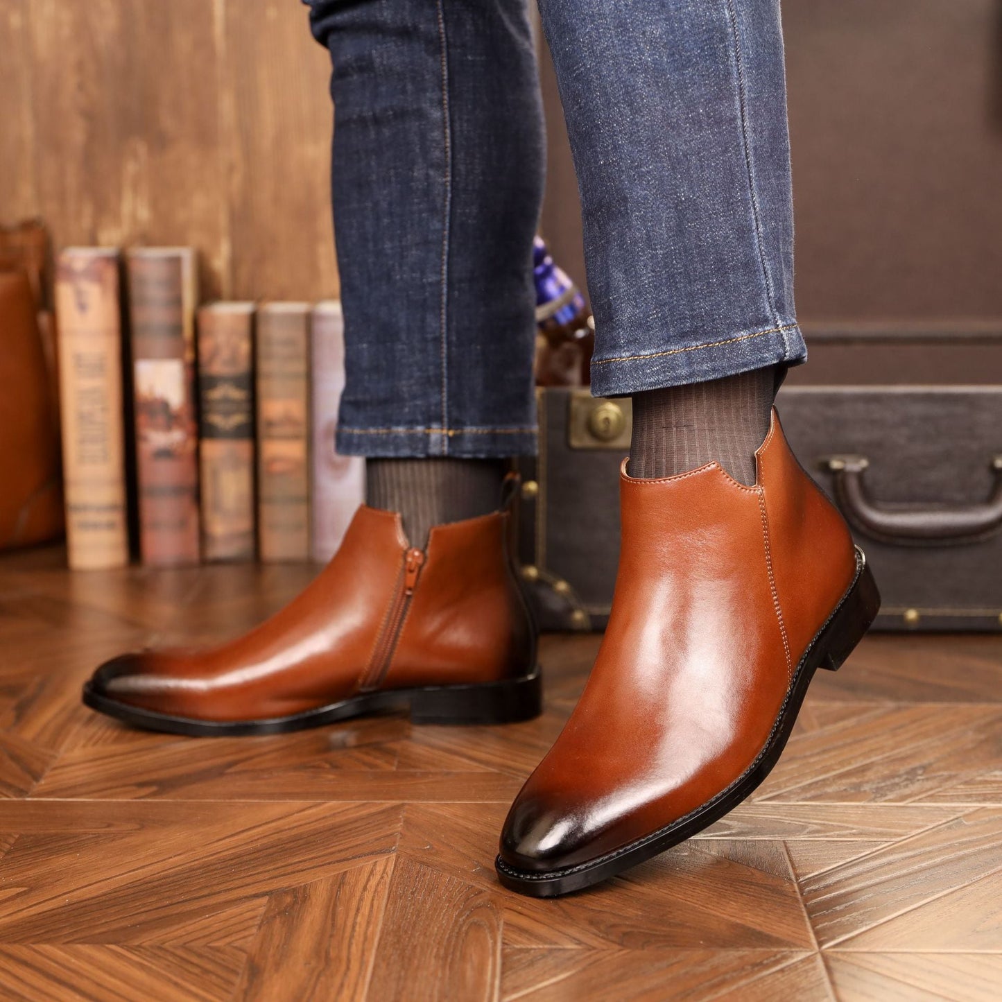 Men's British Style Casual Side Zipper Martin Boots