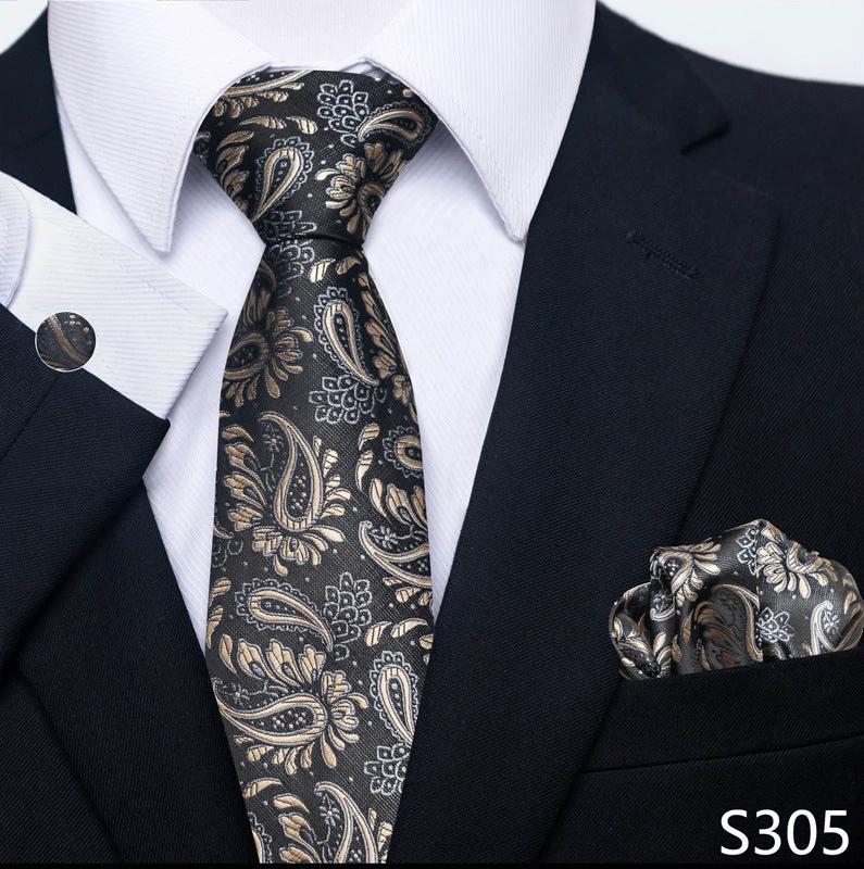 Men's Creative All-match Business Formal Wear Tie Scarf Cufflink Set