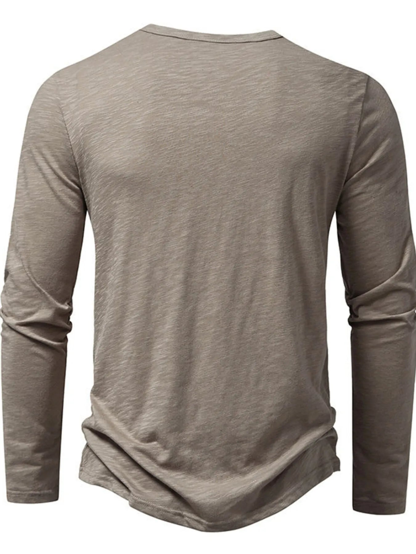 Camiseta de manga larga con botones para hombre