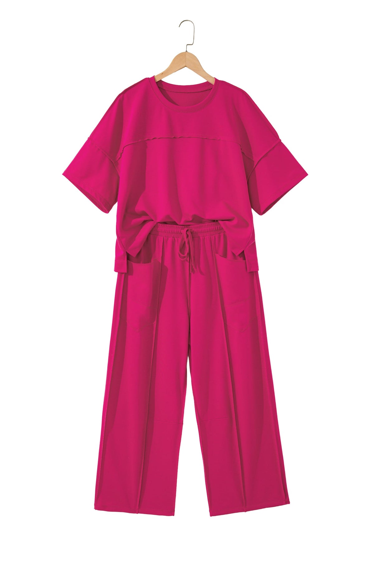 Women's Drop Shoulder Boxy Tee and Barrel Pants Set