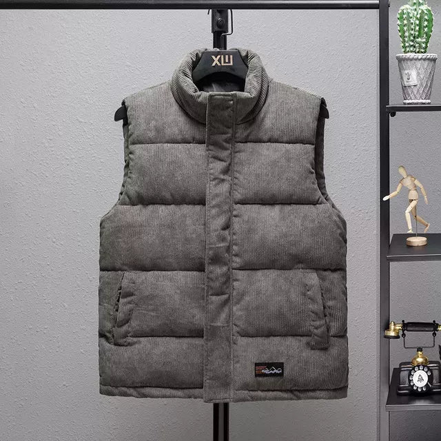 Men's Thick Corduroy Vest - Warm & Breathable Striped Jacket