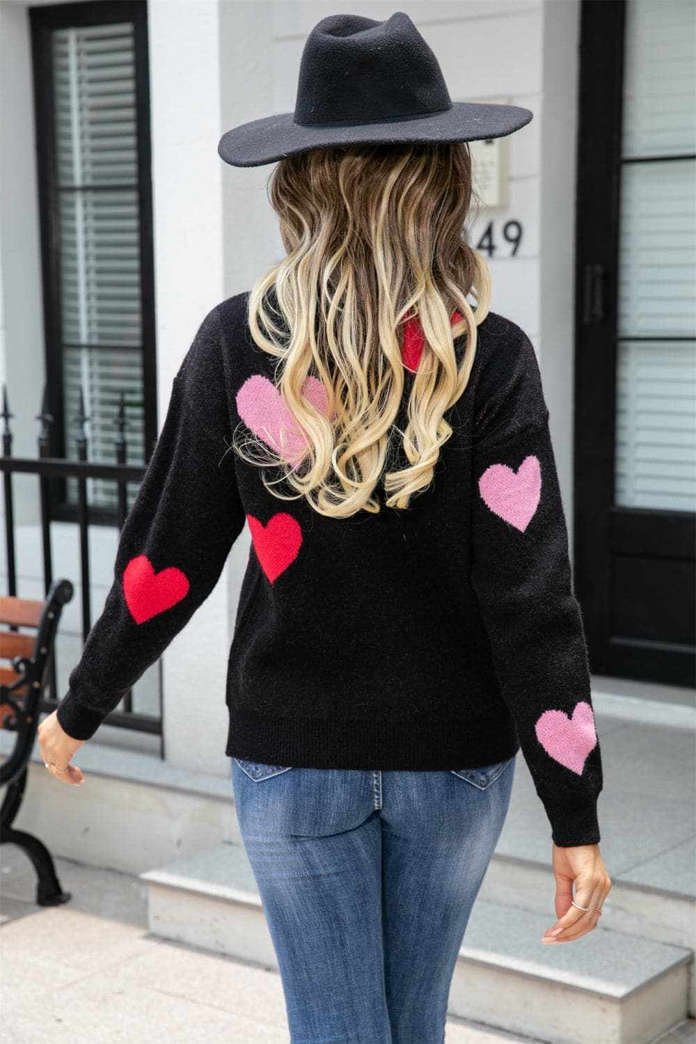 Sweaters Trendsi Cozy heart dropped shoulder sweater
