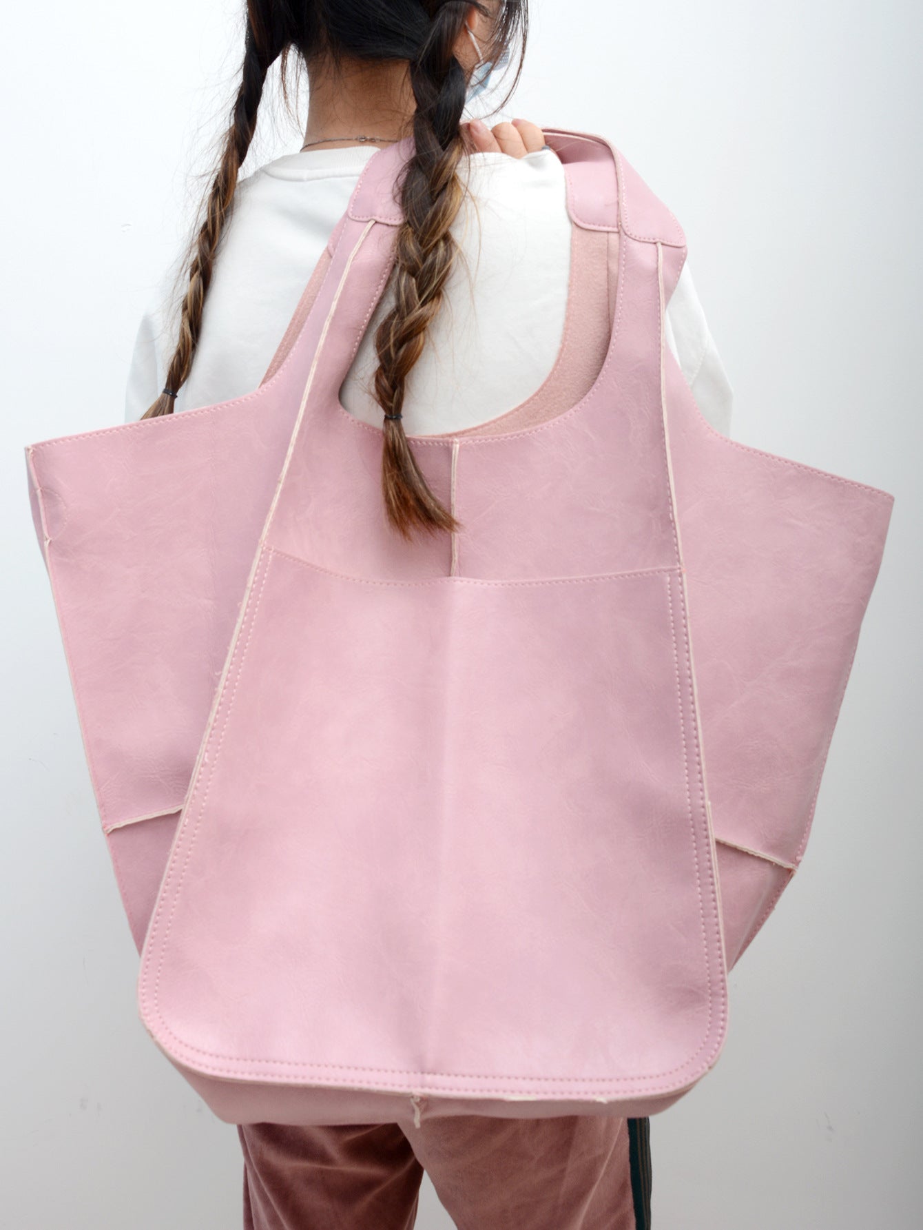 Simple Big Bag Soft Leather Large Capacity Shoulder Tote Bag