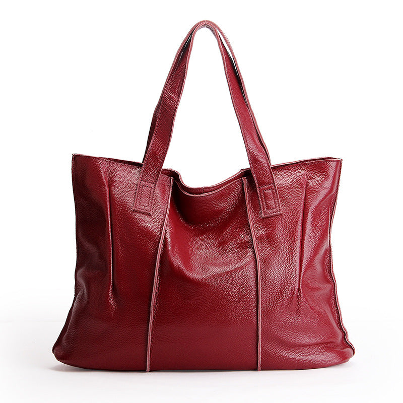 Women's First Layer Cowhide Single-Shoulder Travel Bag