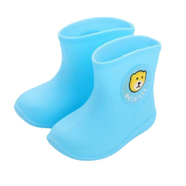 Non-slip Stylish Rubber Shoes Men's And Women's Children & Baby Baby Velvet Rain Boots
