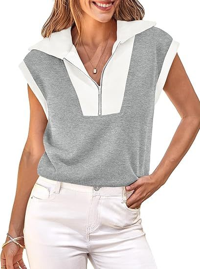 Sudadera tipo polo Fisoew de medio cierre y bloques de color