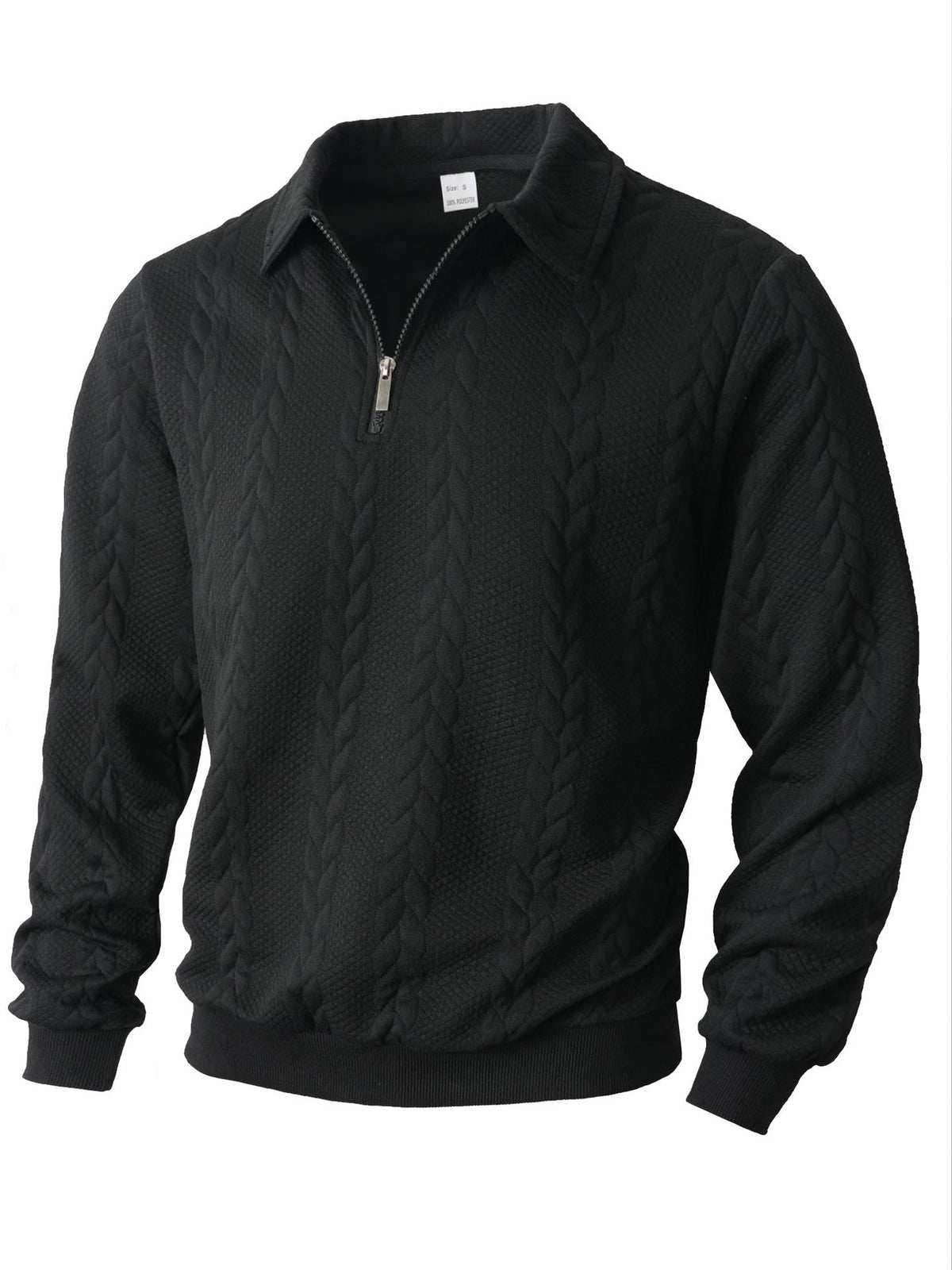Cross-Border Amazon European And American Jacquard Autumn And Winter Lapel Pullover Half-Cardigan Zipper Sweatshirt Casual Sports Men's Knitted