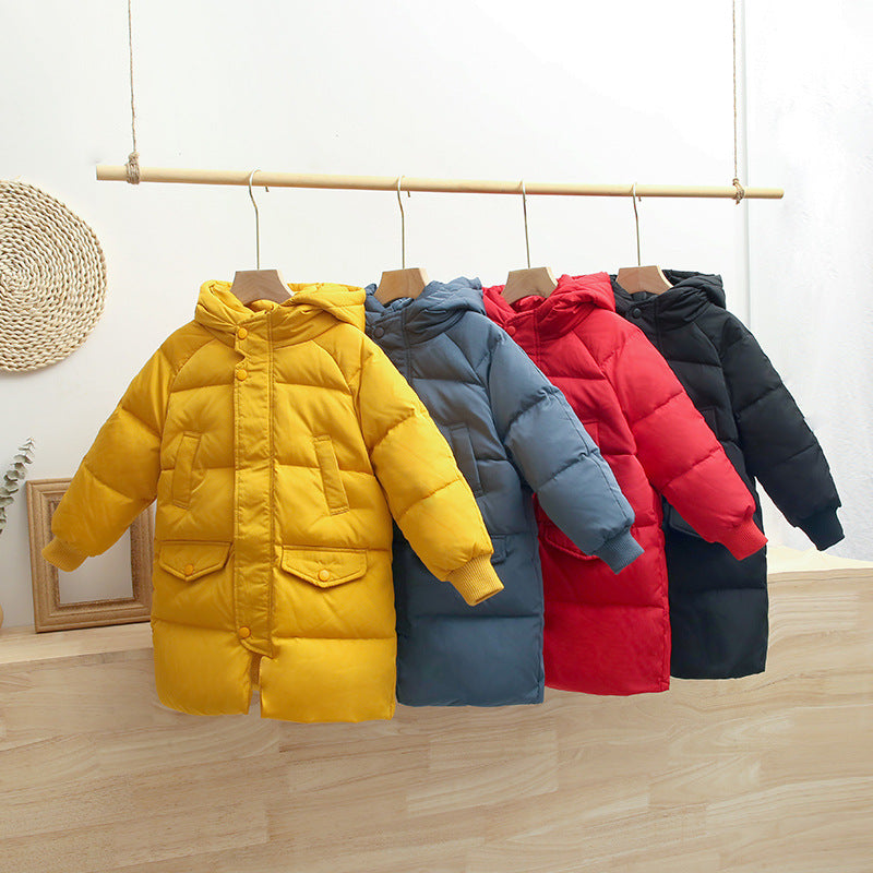 Mid-length Over-the-knee Children's Down Jacket