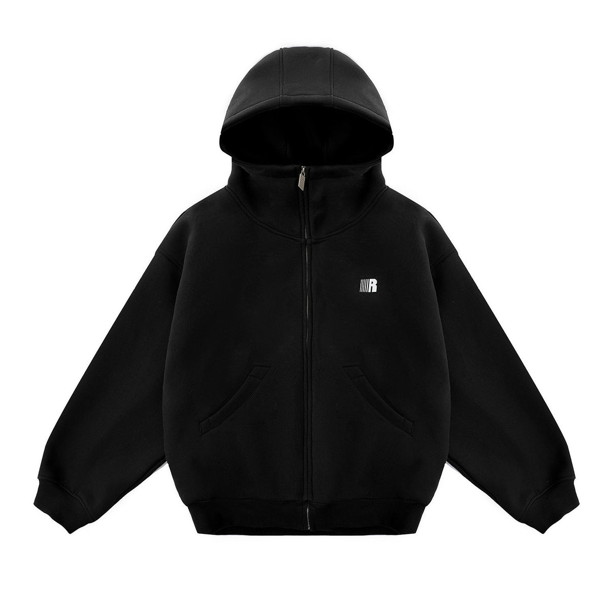 Heavyweight High-neck Air-layer Hooded Sweatshirt