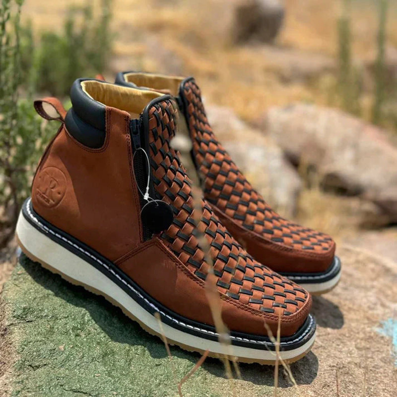 Retro Woven Western Cowboy Boots